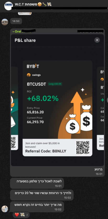 תוצאות מסחר - צילום מסך